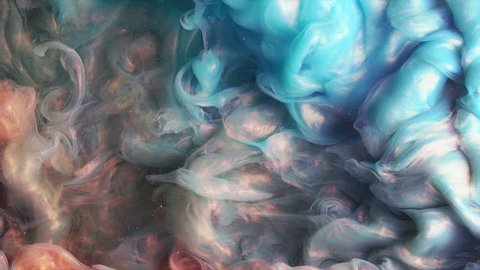 Colorful red/blue paint drops mixing in water. Ink swirling underwater. Colored acrylic cloud abstract smoke explosion animation. Close up view วิดีโอสต็อก