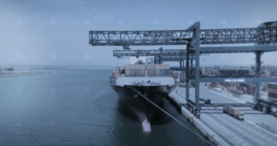 GPS location and futuristic tracking of a newly loaded cargo ship and parcel detection, thanks to advanced technology and virtual holography. Concept of: transportation, logistics, future, tracking | Shutterstock HD Video #32712565