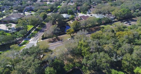 Drone Aerial view Florida Tampa Bay Philippe Park Pinellas County 