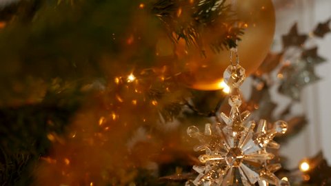 Christmas decoration snowflake and composition on a Christmas tree