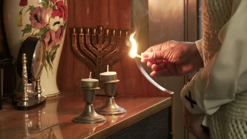 Lighting Shabbat Candles at the Synagogue. Video with Original Audio. Close-Up.  | Shutterstock HD Video #32729206