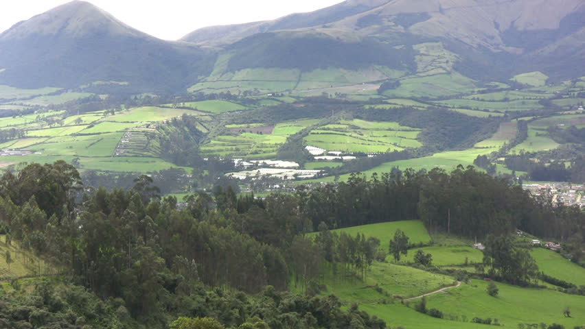 Zoom to flower farm greenhouses in the Ecuadorian Andes