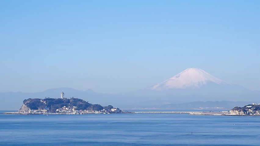 Enoshima Island and Mt.Fuji