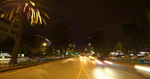 June, 2017 Nairobi, Kenya:Timelapse of a busy street in Nairobi after sunset. Kenya, Africa