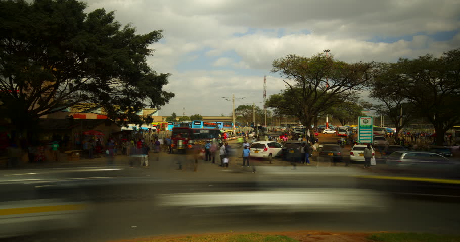 Timelapse of a busy street in Nairobi. Kenya, Africa
