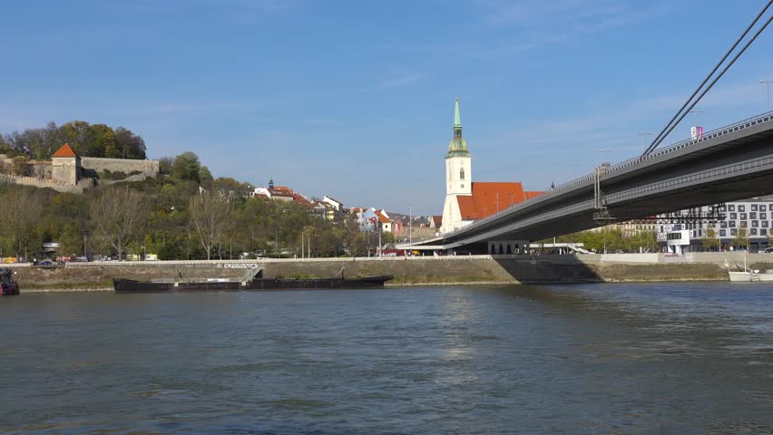 Stary Hrad - ancient castle in Bratislava. Bratislava is occupying both banks of the River Danube and River Morava. Bratislava borders two states, Austria and Hungary.
