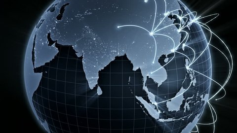 Growing network connections around the world. Global network, internet concept. Seamless loop. 4K Stock Video