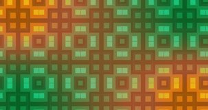 Orange and Green Square Shapes Trendy Hipster Motion Background