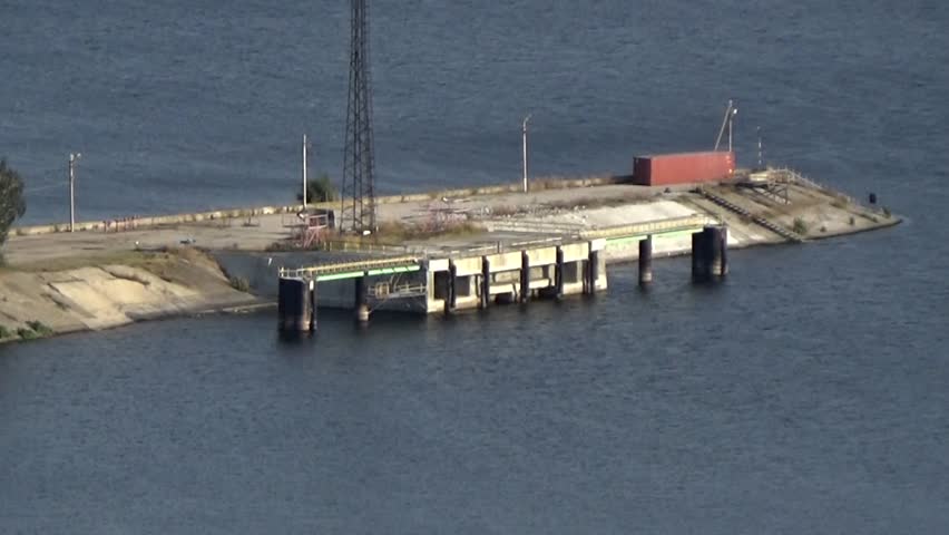 Marina on the river near the bridge