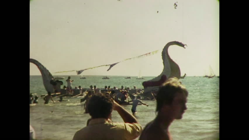 DARWIN, AUSTRALIA - JUNE 14, 1981 - 8mm film footage of boats in the 8th annual