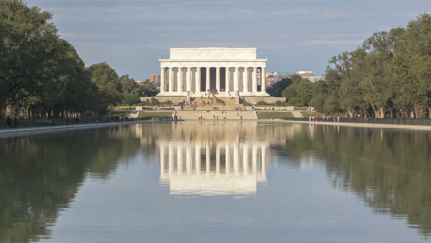 WASHINGTON D.C. - OCT 14: Timelapse of Tourists visiting Washington Lincoln