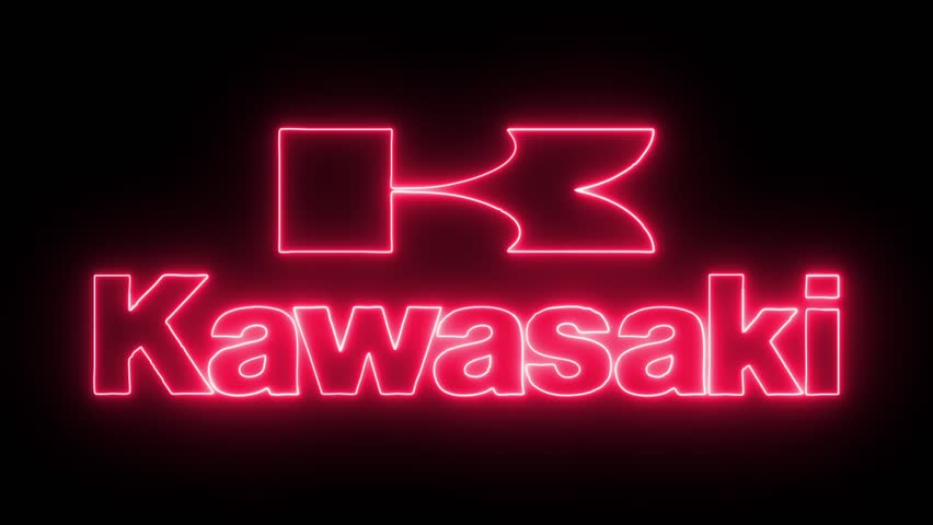 fisk Periodisk Udtale Kawasaki Logo with Neon Lights. Stock Footage Video (100% Royalty-free)  32788885 | Shutterstock
