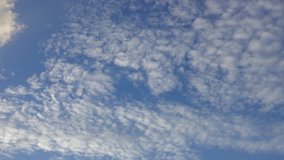 Cirrocumulus clouds in the blue sky, Time Lapse