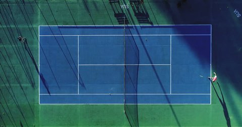 tennis player aerial view