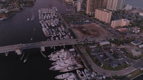 Double speed Superyachts in Fort Lauderdale stock video