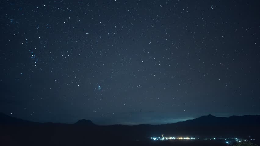 Timelapse, seamless, Beautiful starry and milk way at night on the high mountain. 