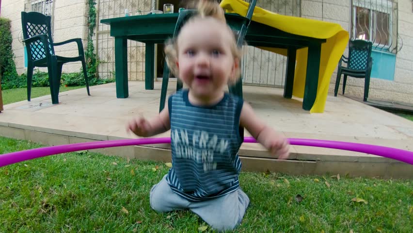 happy baby in the garden