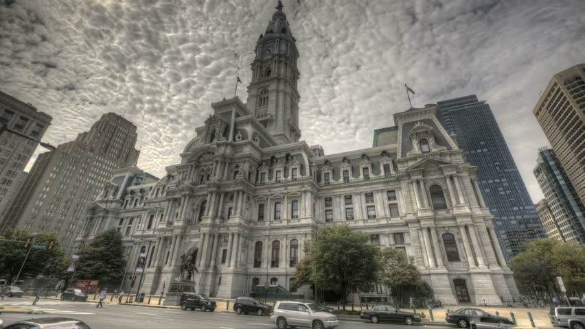 PHILADELPHIA - AUG 3: Traffic in front of Philadelphia's landmark historic City
