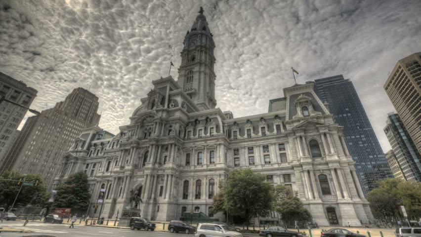 PHILADELPHIA - AUG 3: Traffic in front of Philadelphia's landmark historic City