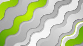 Abstract green and grey futuristic wavy motion graphic design. Seamless looping. Video animation Ultra HD 4K 