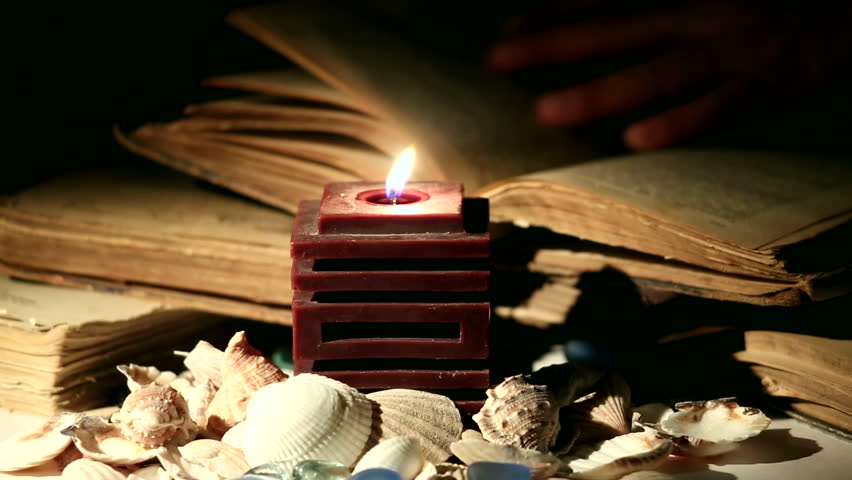 reading by candlelight