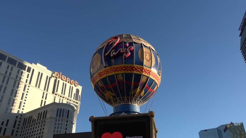 famous balloon paris hotel casino las Stock Footage Video (100% Royalty ...