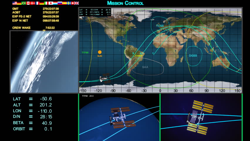 Mission Control Screens Depicting Various Stock Footage Video (100%