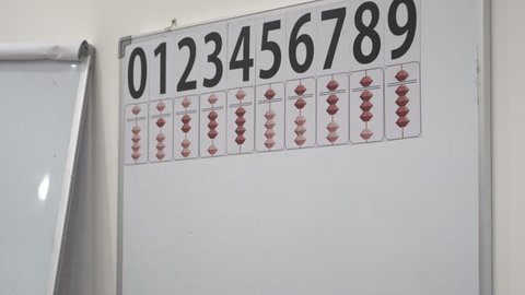 Math abacuses board - numbers and counting sticks