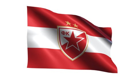 Crvena Zvezda Flag Waving On Transparent Stock Footage Video (100% ...