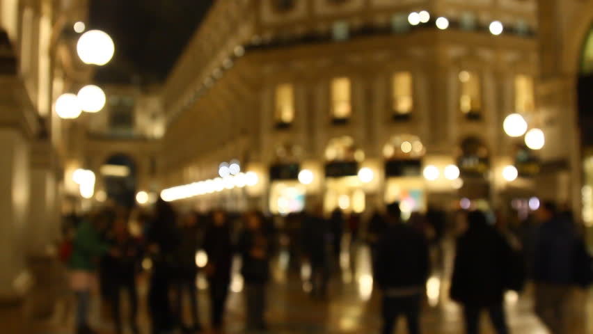 Night Milan City Famous Gallery Real time footage