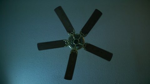 Moving ceiling fan in a hotel room