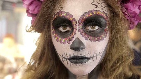 Makeup of horror movie actors, Makeup Girl on Halloween Studios