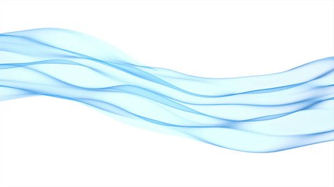 Abstract blue wave in the slow motion on the white background
