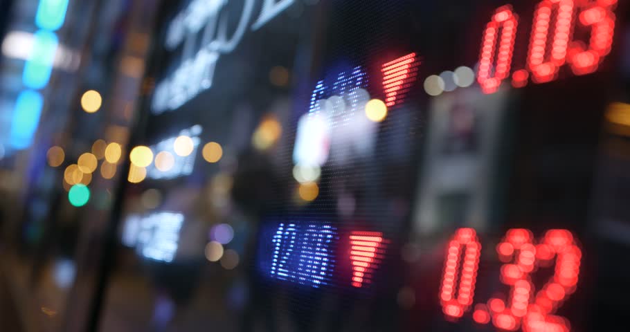 Stock market graph in city at night | Shutterstock HD Video #32920663
