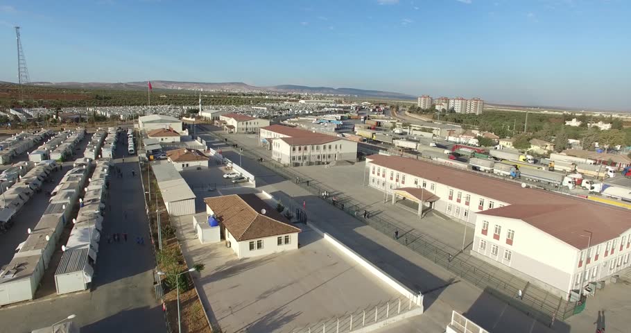 Aerial shot of syrian refugees camp in Kilis,Turkey