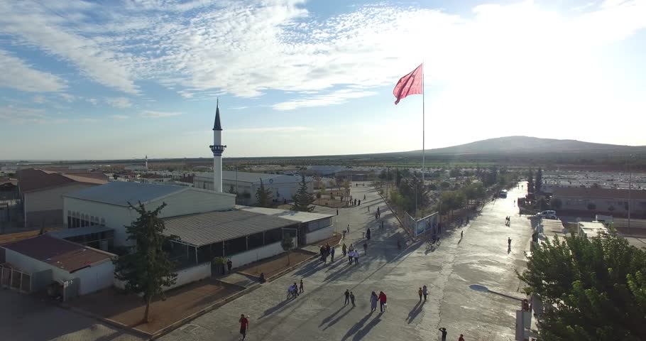 Aerial shot of syrian refugees camp in Kilis,Turkey