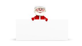 3D Animation Santa Claus with White Background and Alpha Channel Transparent Background