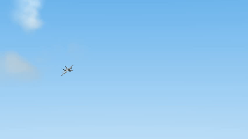 An F18 Hornet flying.  (3d animation)