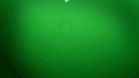 beautiful 3d snowflakes float in air and shine at night on a green background. Use as animated Christmas, New Year card or background with large snowflakes, lens flare, bokeh. Snowflake V5.