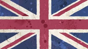 stop motion of drawn grunge British flag cartoon animation seamless loop - new quality national patriotic colorful symbol video footage