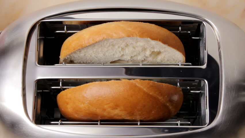 Bagel in toaster