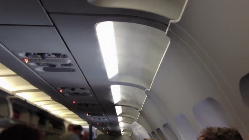 Vapor from climate control vents enters the cabin of an airplane.