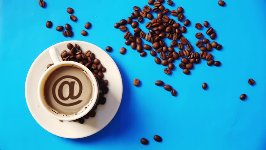 sign of email in coffee foam