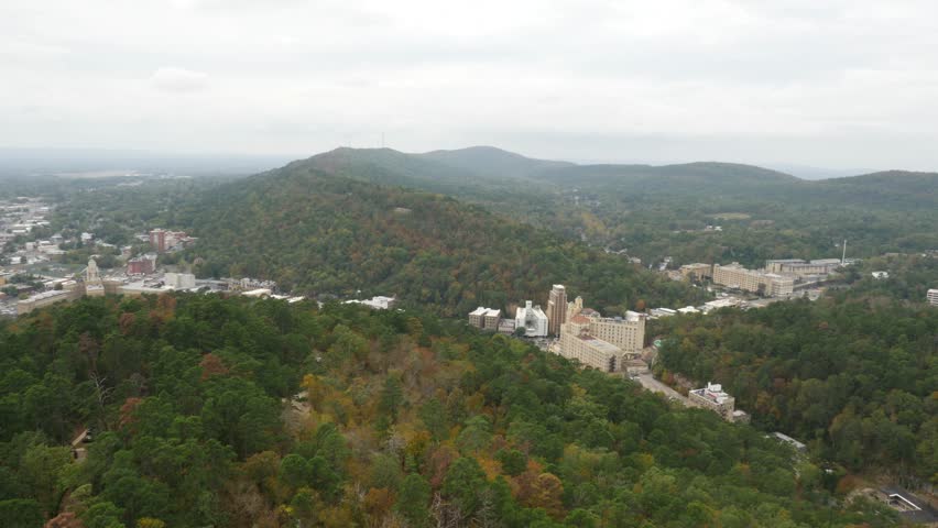 Hot Springs Arkansas Tourist Looking at Mountain Aerial View