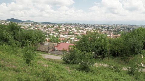 The view of city Kutaisi from Bagrati Cathedral area, Georgia
