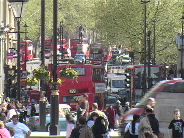 Large  numbers of red London Bus