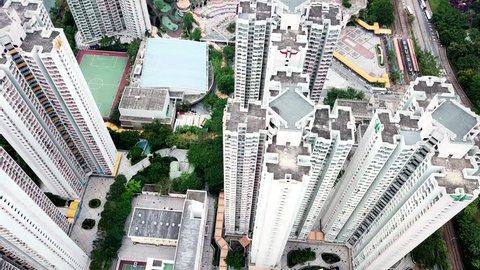 Tin Shui Wai, Hong Kong 15 November 2017:- Aerial view of Hong Kong city