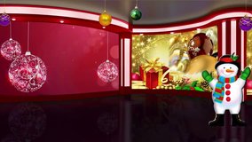 Bokeh baubles in background for TV program with holiday theme. Seamless loopable HD video.