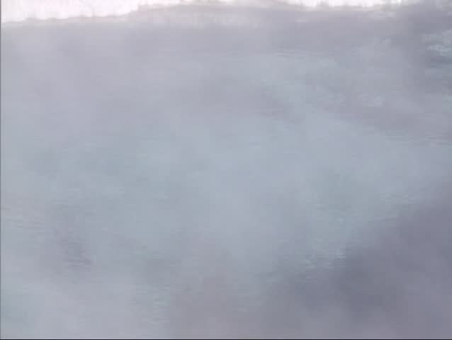 Water damp from Blue Star Spring in Upper Geyser Basin, Yellowstone national park - full screen