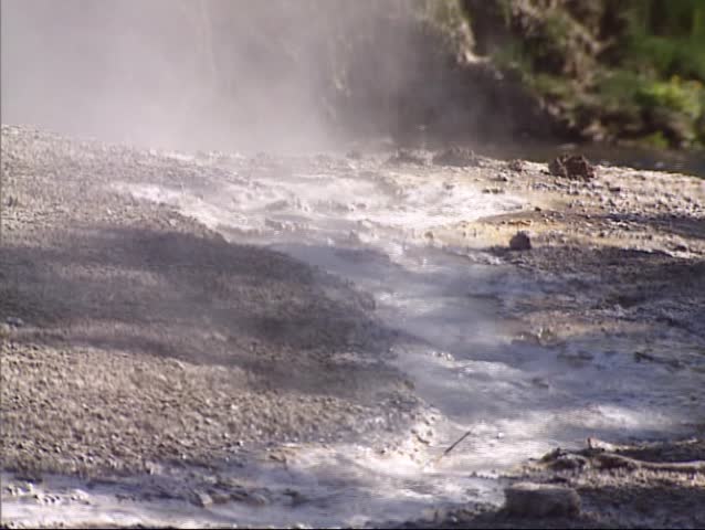 stream of heated water in Upper Geyser Basin, Yellowstone national park